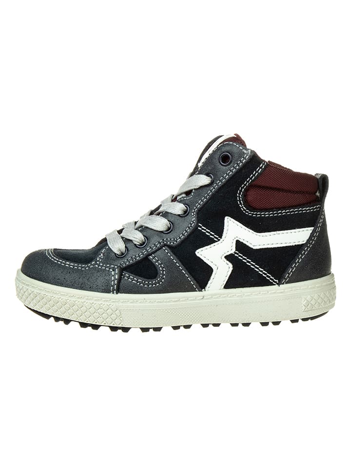Leder-Sneakers in Dunkelblau