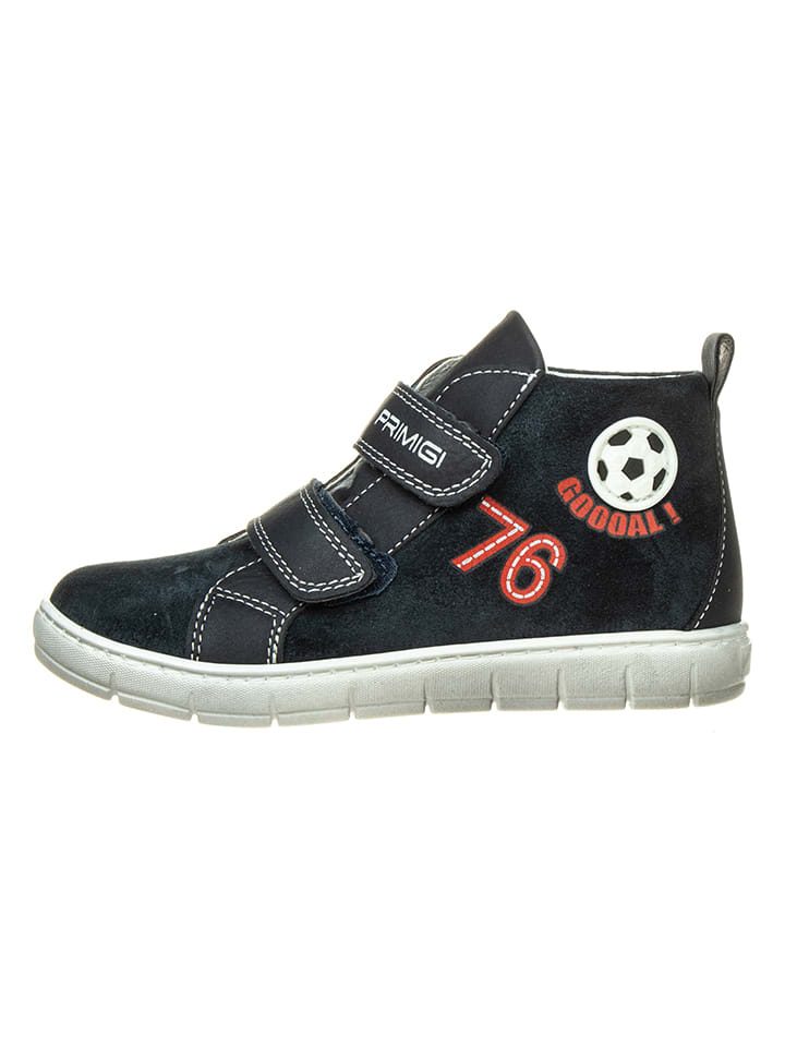 Leder-Sneakers in Dunkelblau