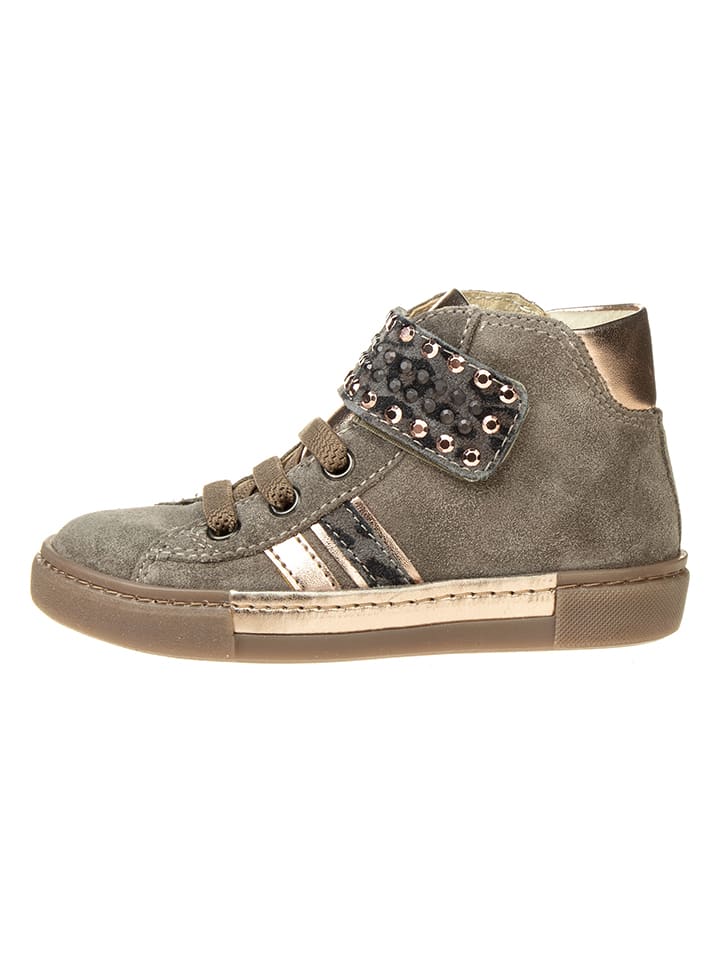 Leder-Sneakers in Grau