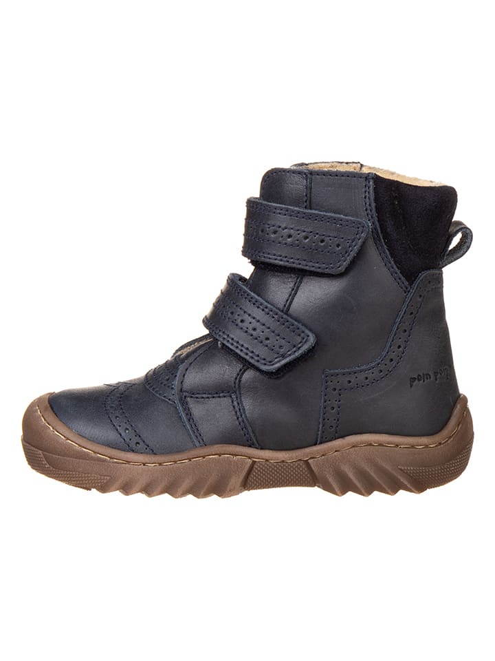 Leren winterboots donkerblauw