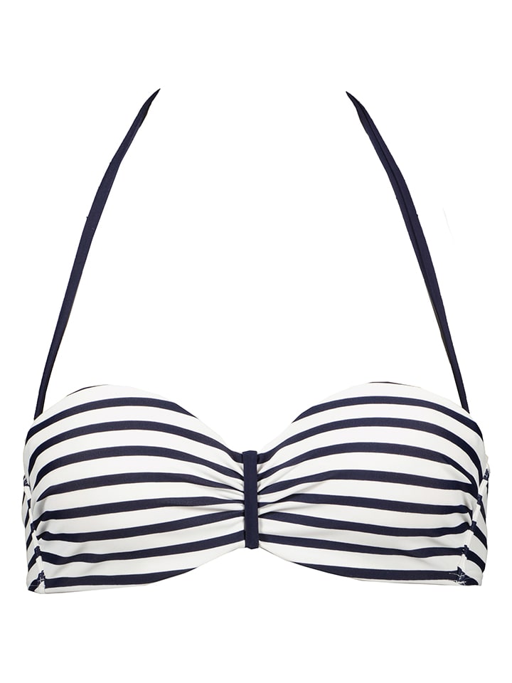 Biustonosz bikini w kolorze granatowo-białym