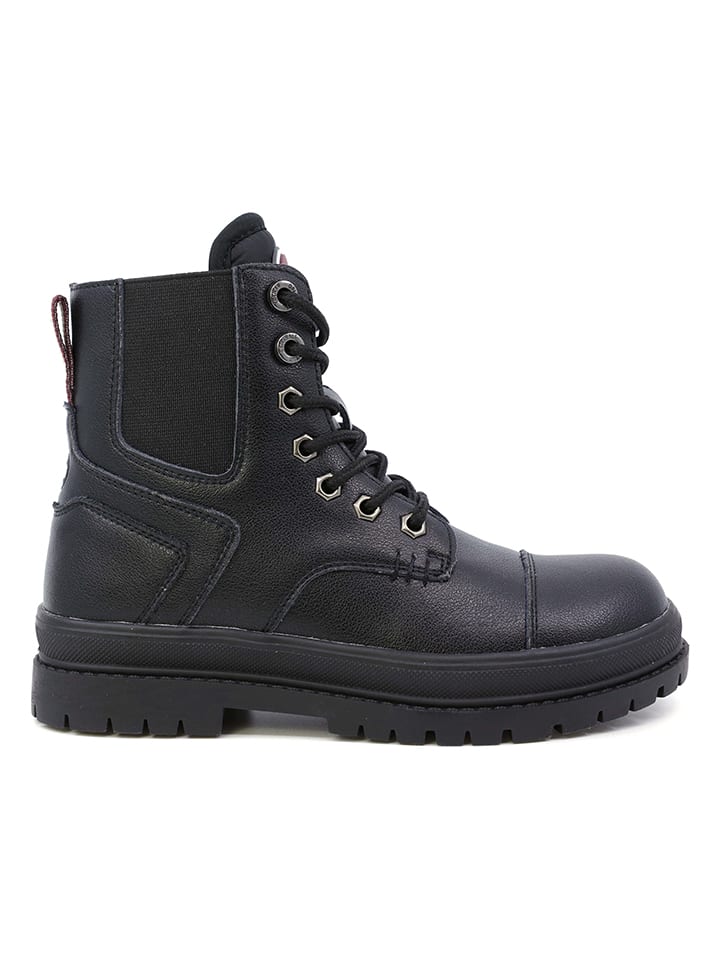 Skórzane botki "Connor Premium" w kolorze czarnym