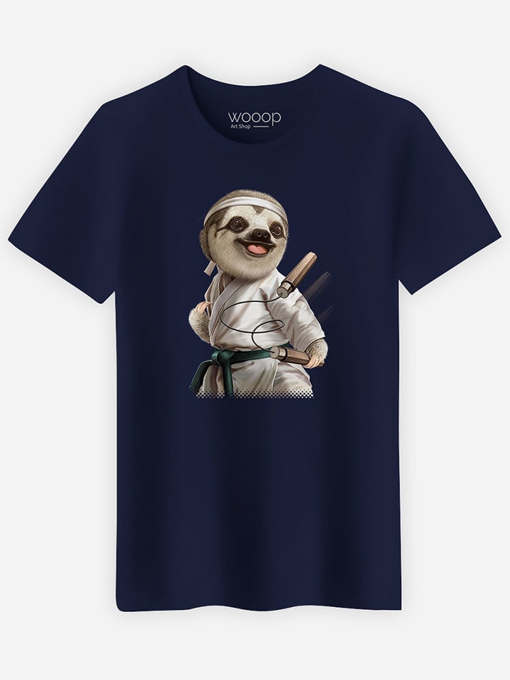 Koszulka "Karate Sloth" w kolorze granatowym
