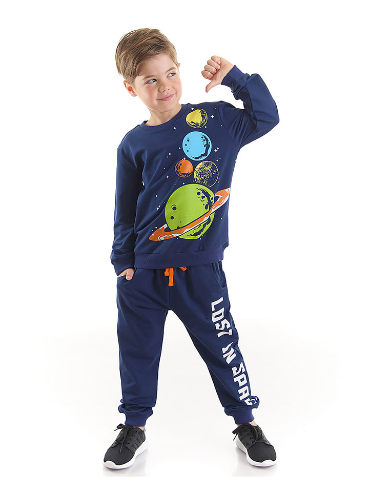 2tlg. Outfit "Planets" in Dunkelblau