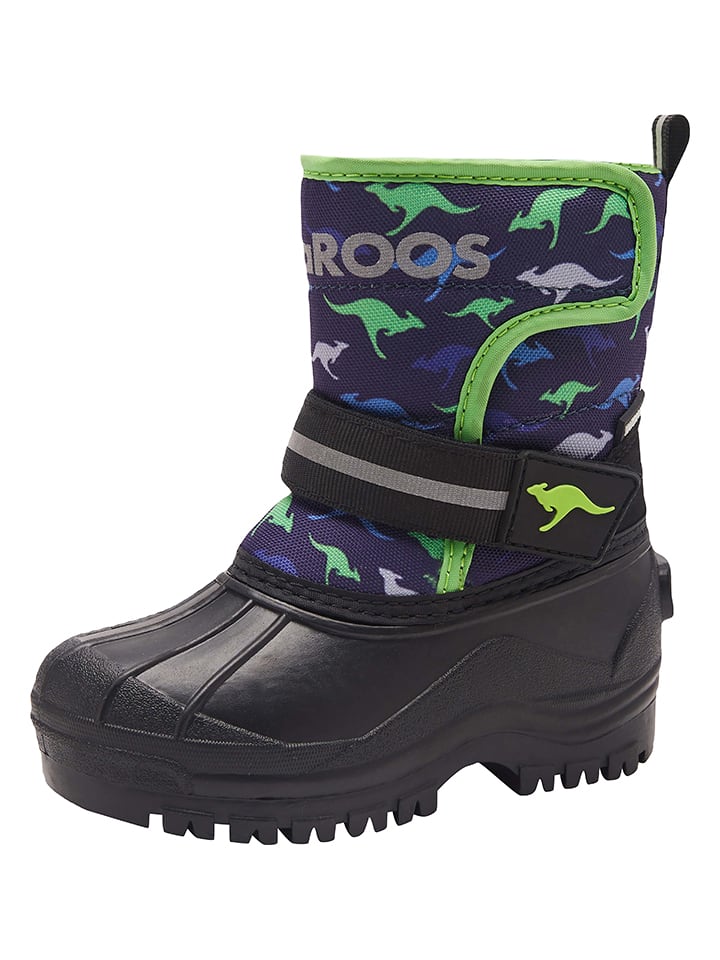 Winterlaarzen "Shell" zwart/donkerblauw/groen
