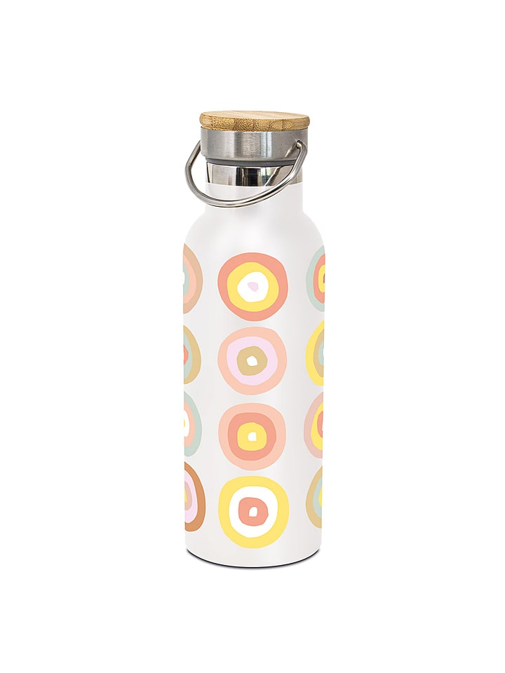 Bidon "Bubbles" w kolorze białym ze wzorem - 500 ml