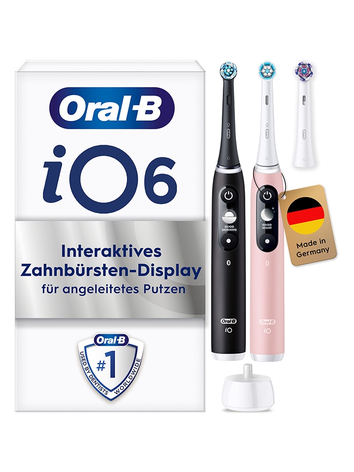 2tlg. Set: Elektr. Zahnbürsten "Oral-B iO Series 6" in Rosa/ Schwarz