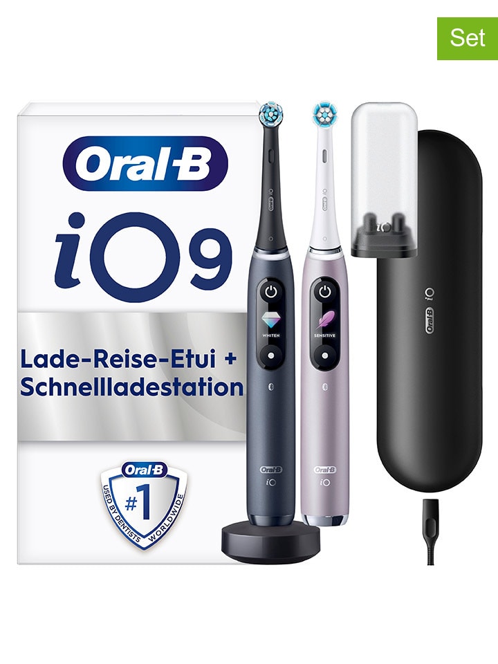 2-delige set: elektrische tandenborstels “iO Series 9” lichtroze/zwart