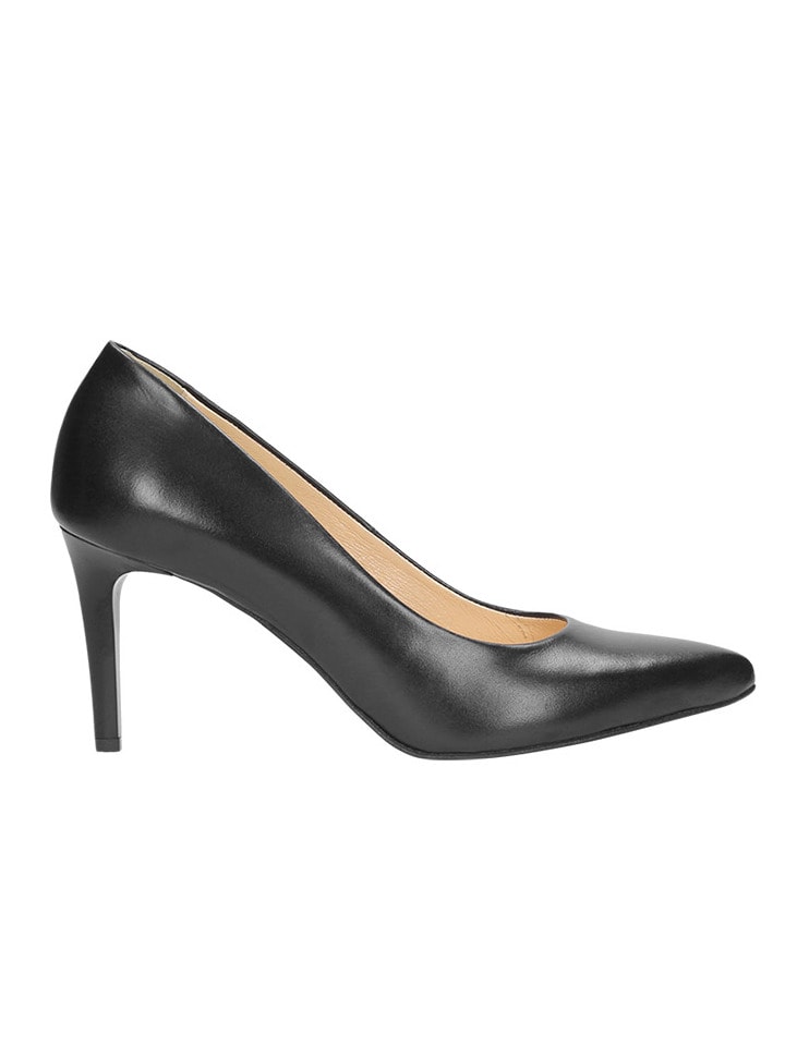 Leder-Pumps in Schwarz