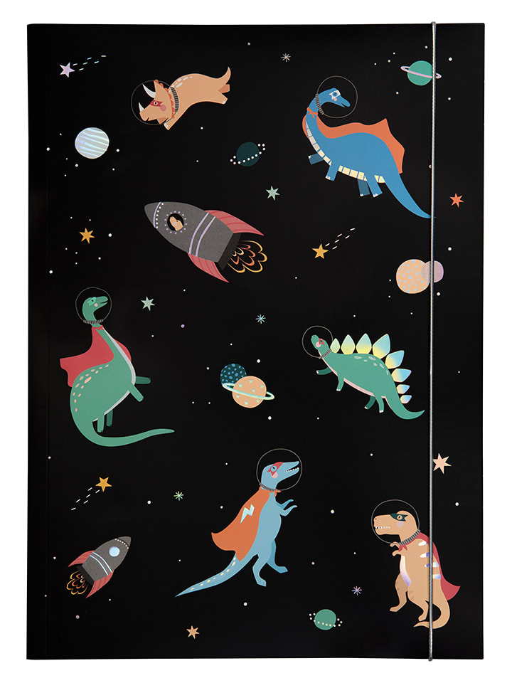 Teczka "Space dinos" w kolorze czarnym