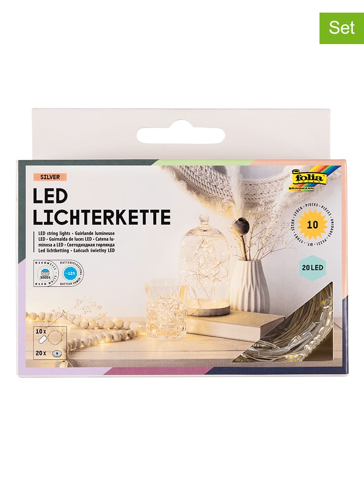 10-delige set: ledlichtkettingen wit