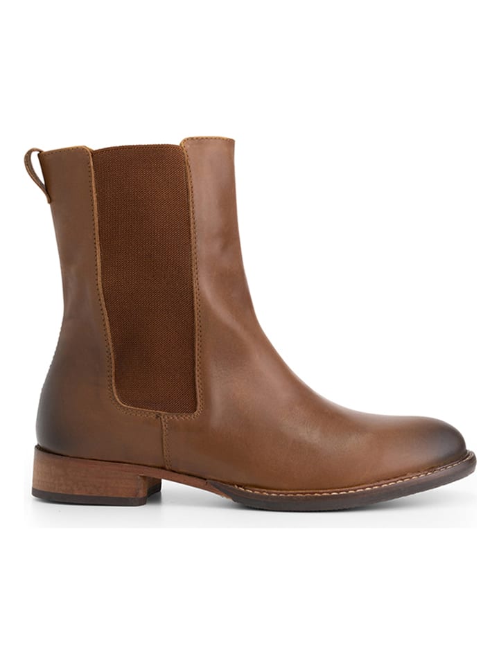 Leren chelseaboots "Ambrozia" cognackleurig