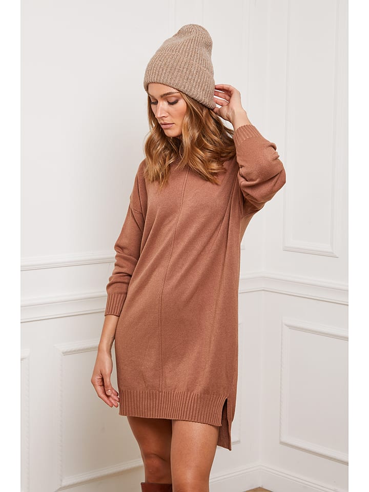 Gebreide jurk "Abufera" camel