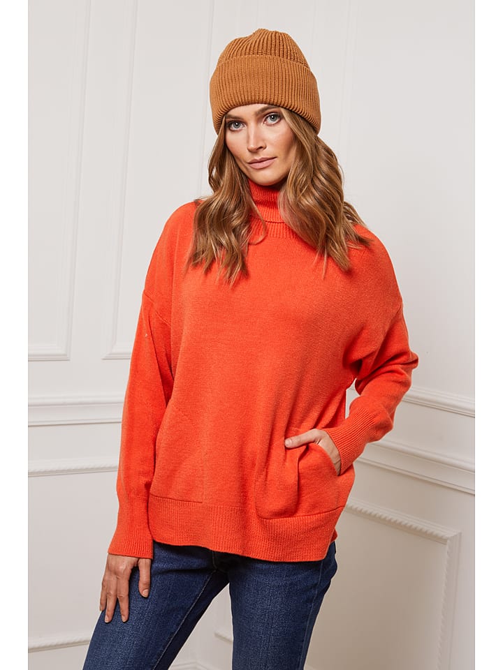 Rollkragenpullover "Kaboul" in Orange