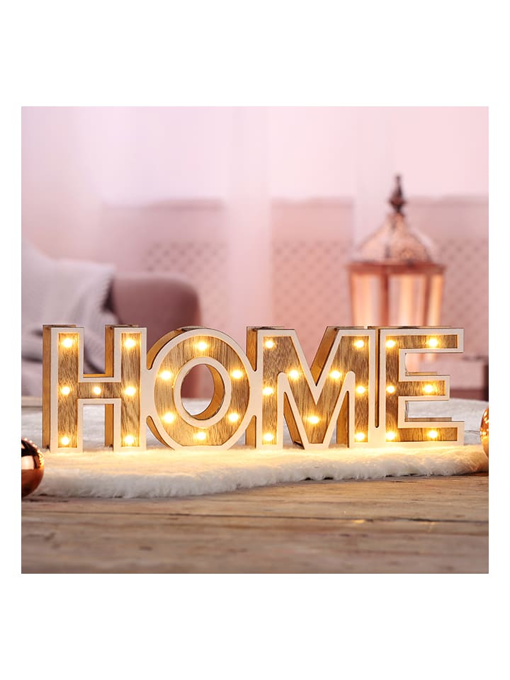 Dekoracyjna lampa LED "Home" w kolorze ciepłej bieli - 38 x 11 x 3 cm
