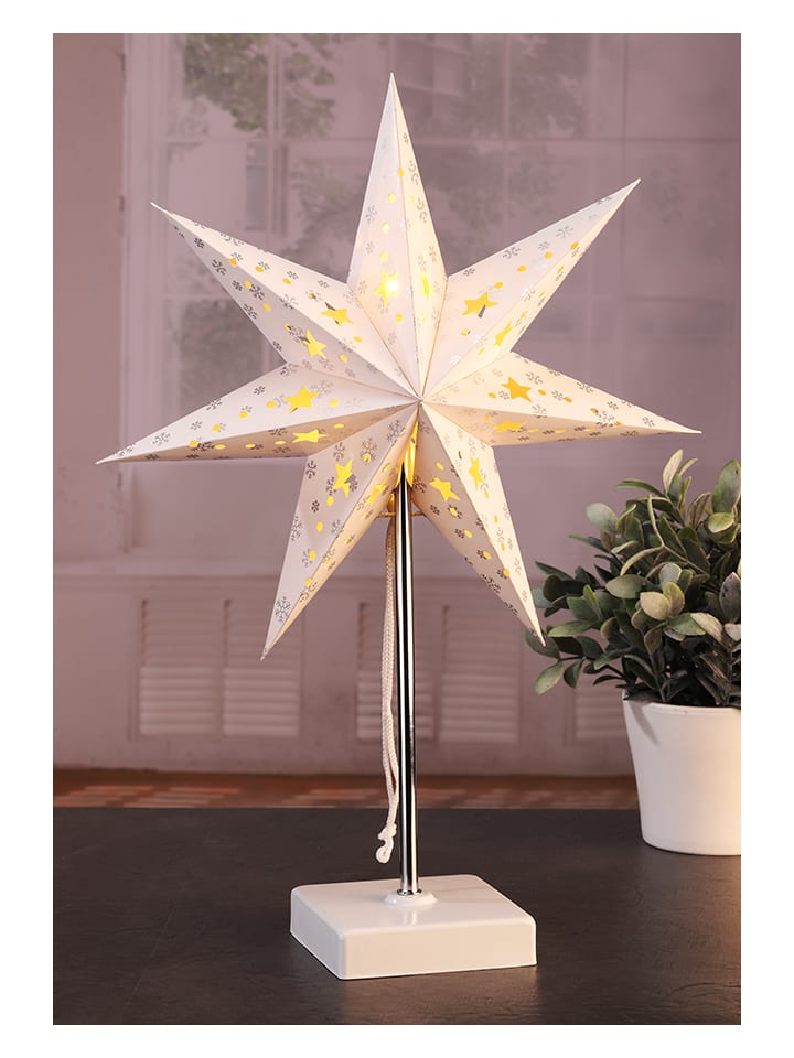 Dekoracyjna lampa LED "Shining Paper Star" w kolorze ciepłej bieli - 35 x 35 cm
