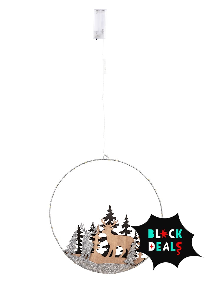 Dekoracyjna zawieszka LED w kolorze srebrno-brązowym - Ø 30 cm