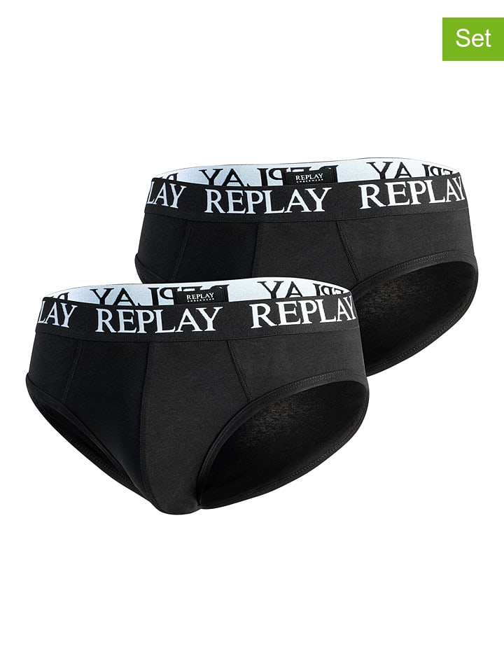 2er-Set: Slips in Schwarz