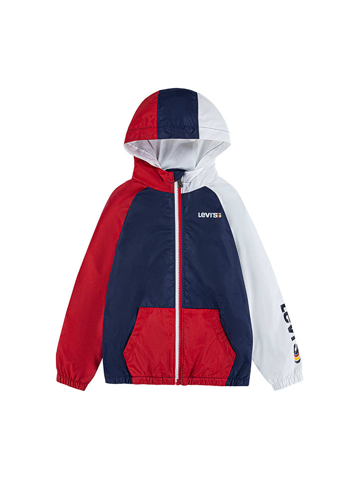 Windbreaker in Dunkelblau/ Weiß/Rot