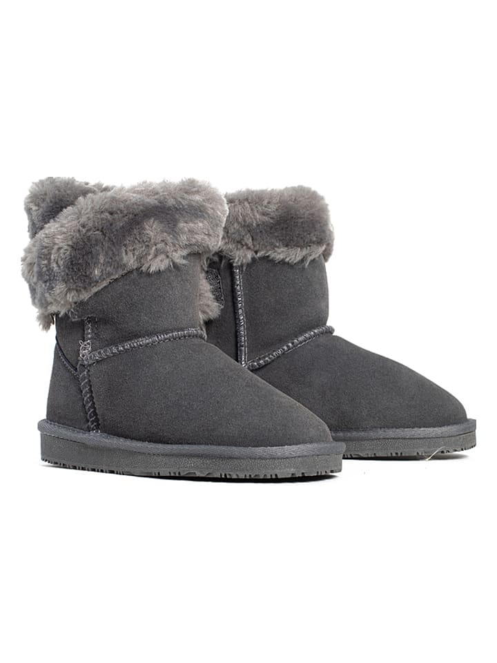 Leder-Winterboots "Florine" in Grau