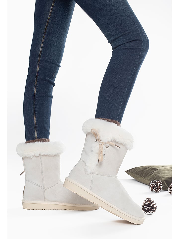 Leren winterlaarzen "Alissa" wit