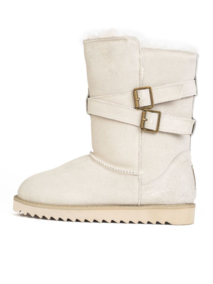 Leren winterlaarzen "Huntspill Waterproof" wit
