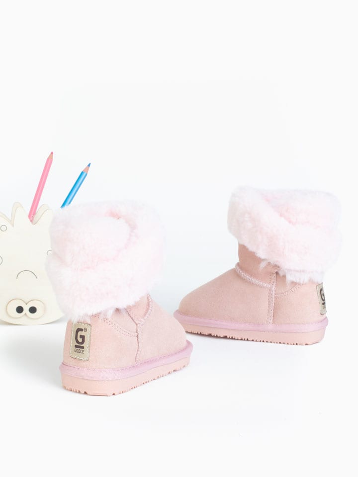 Leren winterboots "Britany" lichtroze