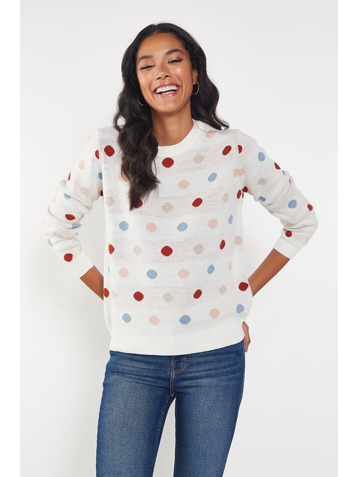 Sweter w kolorze kremowym ze wzorem