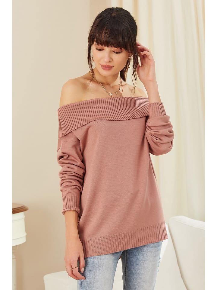 Sweter w kolorze jasnoróżowym