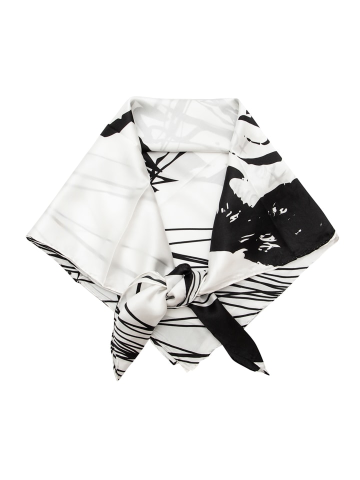 Made in Silk Seiden-Tuch in Weiß/ Schwarz (L)90 x (B)90 cm günstig kaufen