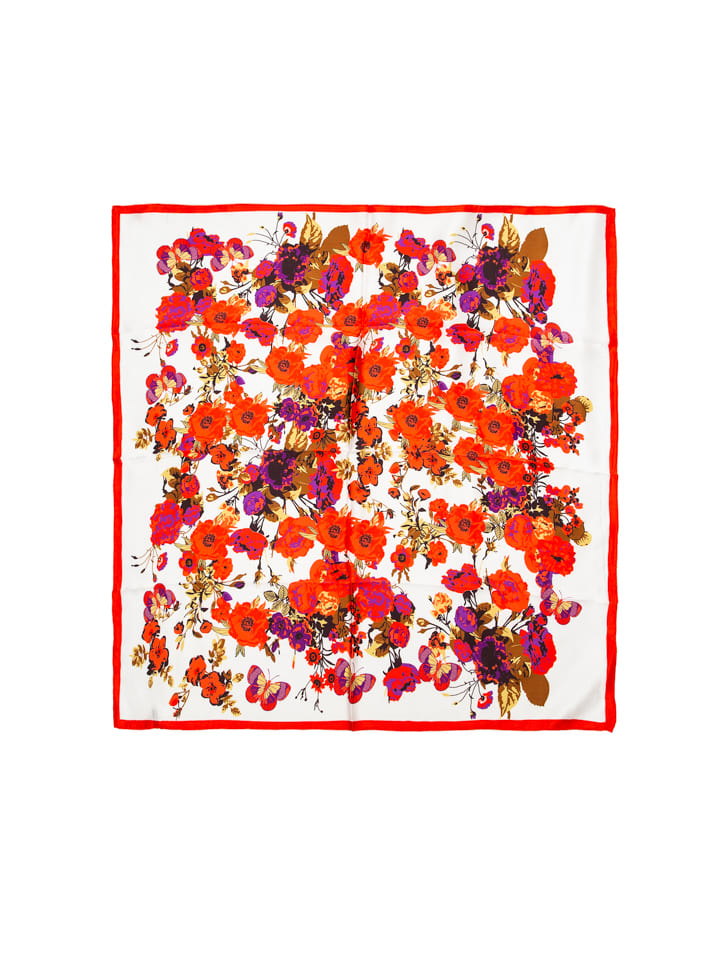 Made in Silk Seiden-Tuch in Weiß/ Rot (L)90 x (B)90 cm günstig kaufen
