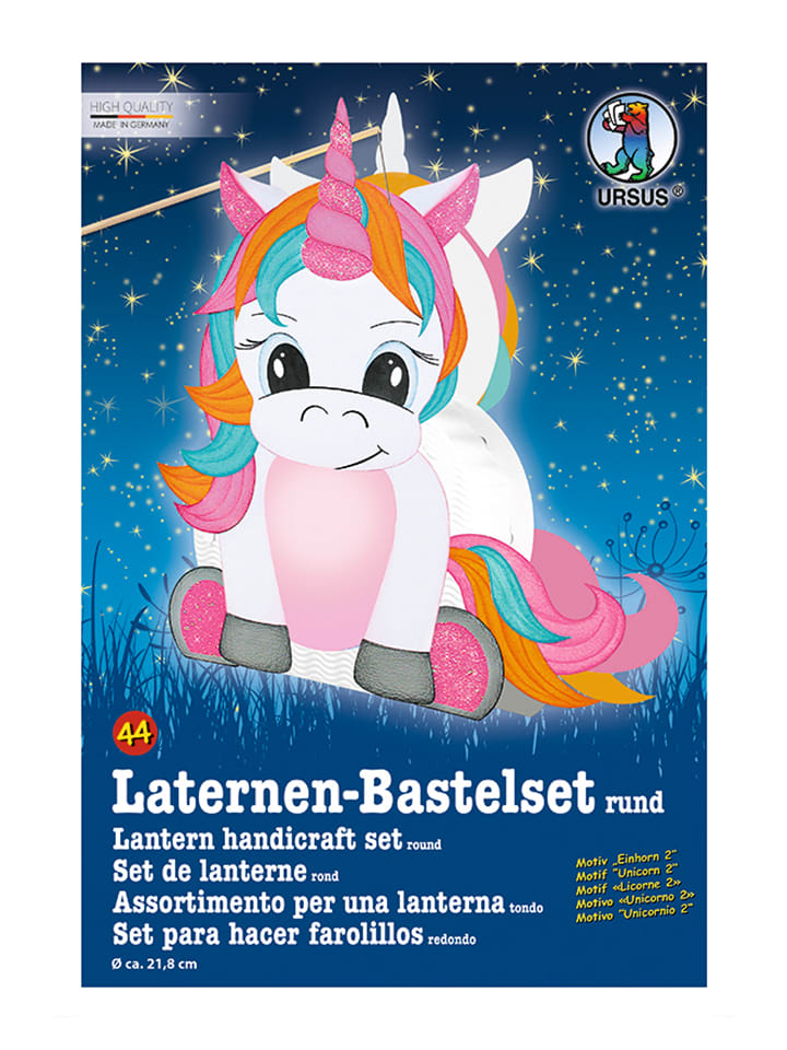 Laternen-Bastelset "Einhorn 2" in Pink/ Weiß