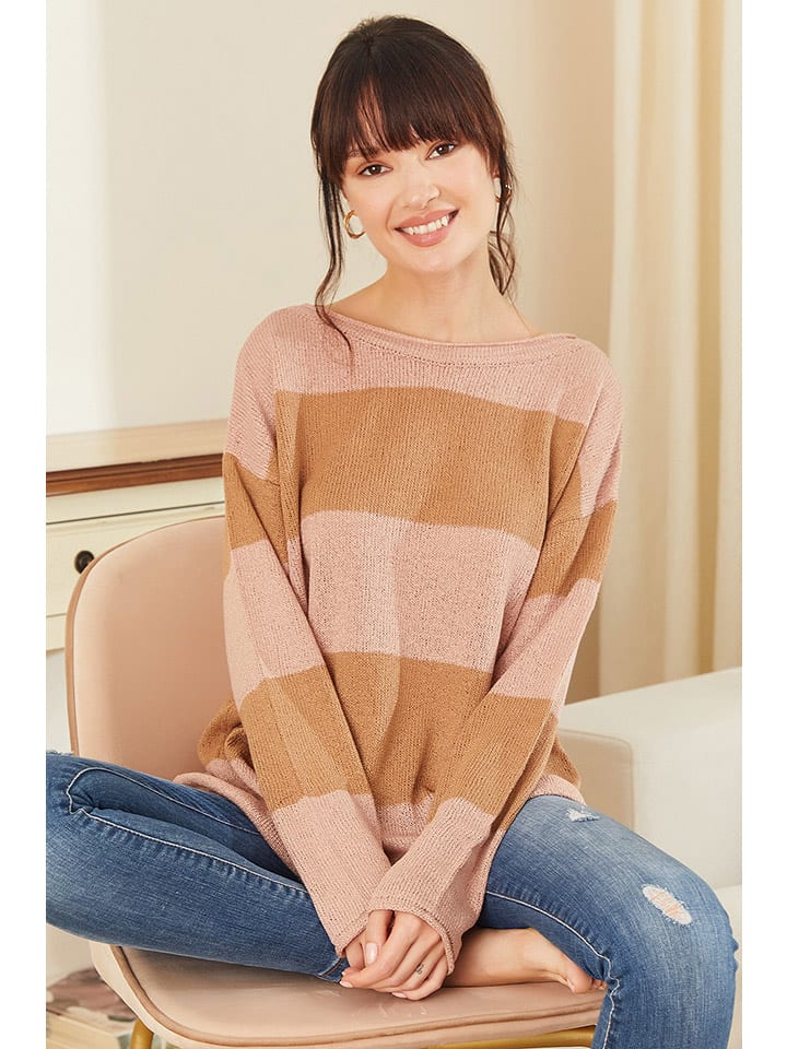 Sweter w kolorze różowo-brązowym