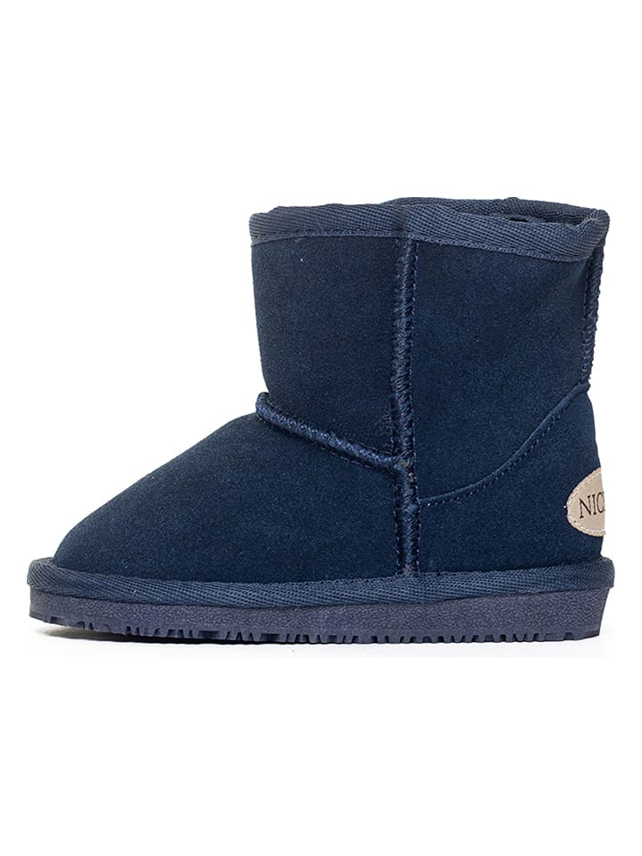 Leren winterboots "Luna" donkerblauw
