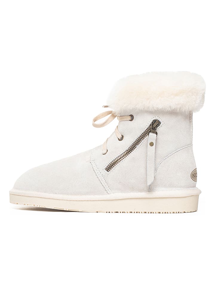 Leren winterboots "Agee" wit