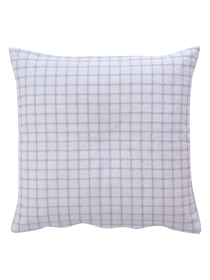 Kussenhoes "Hannah" lichtgrijs/wit - (L)50 x (B)50 cm