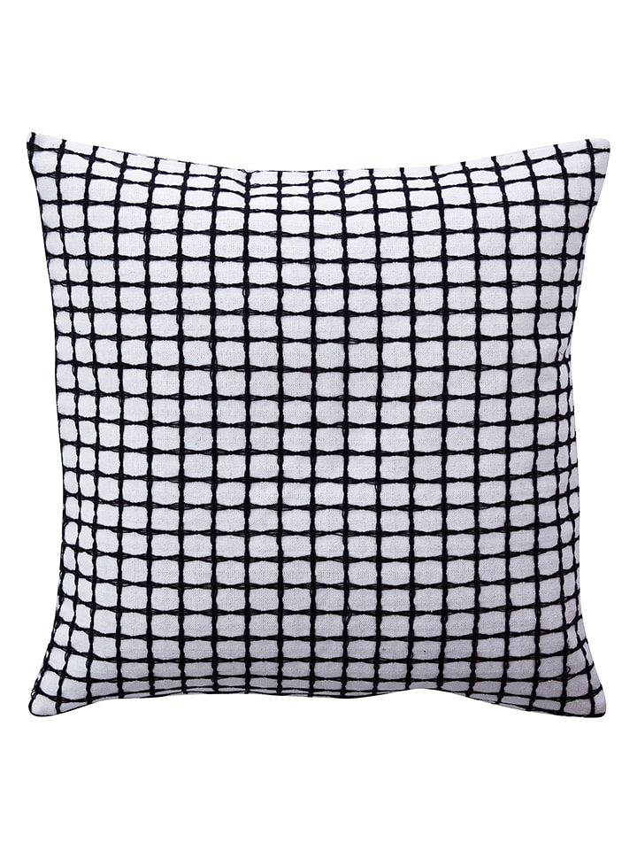 Kussenhoes "Hannah" zwart/wit - (L)50 x (B)50 cm