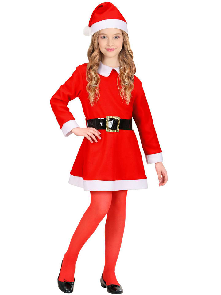 3tlg. Kostüm "Miss Santa" in Rot/ Weiß