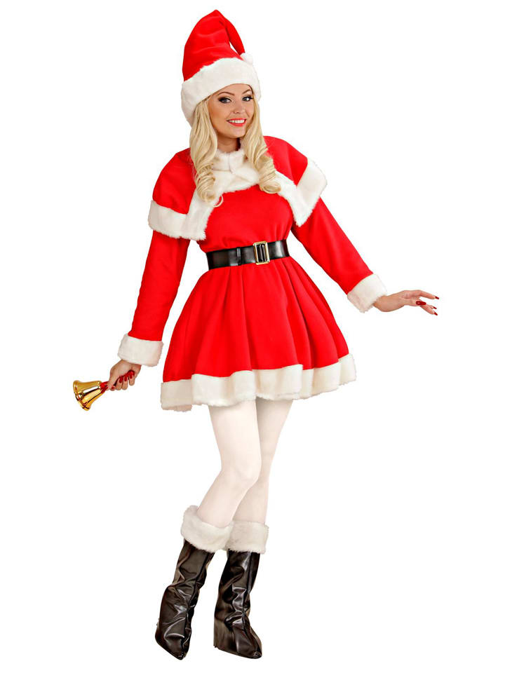 5-częściowy kostium "Luxus Miss Santa" w kolorze czerwono-białym