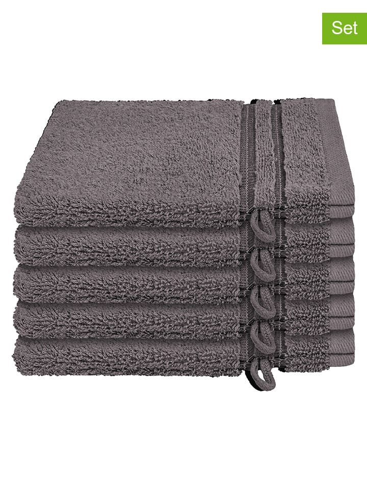 5-delige set: washandjes "Milano" antraciet