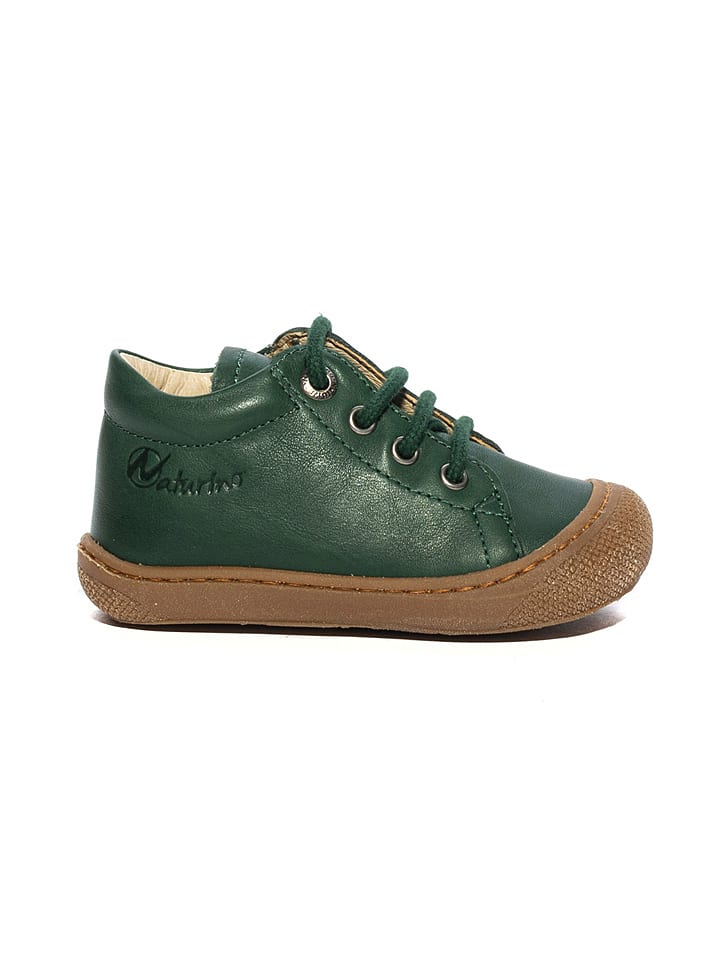 Skórzane sneakersy w kolorze zielonym