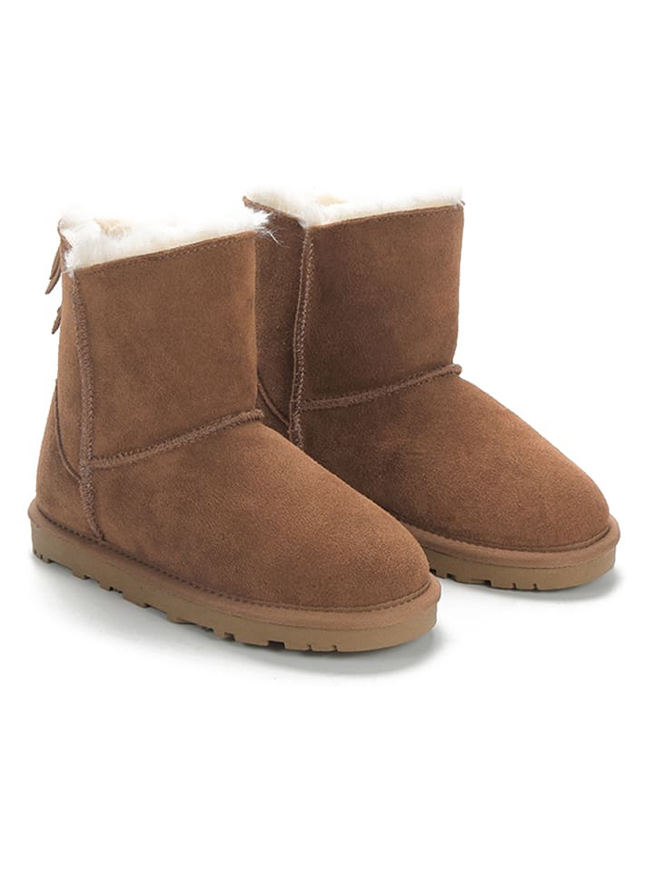 Leder-Winterboots "Lotzone" in Hellbraun