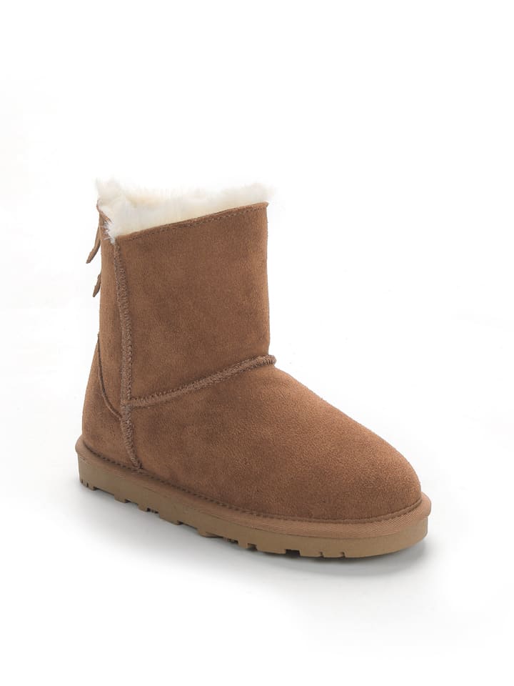 Leder-Winterstiefel "Gotzone" in Hellbraun