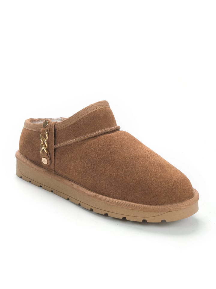 Leder-Winterboots "Michala" in Hellbraun