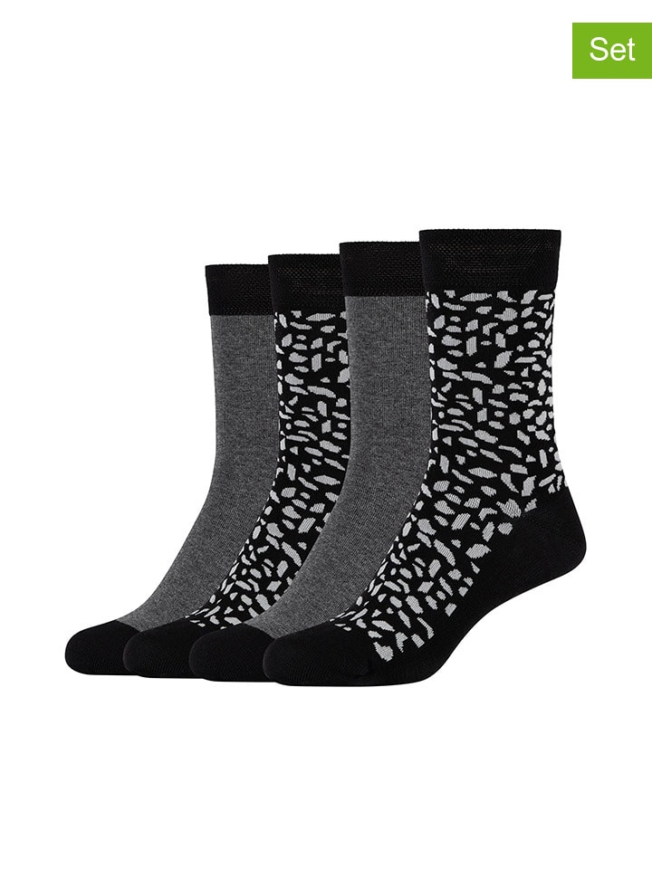 camano 4er-Set: Socken in Grau/ Schwarz/ Bunt günstig kaufen