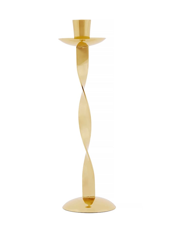 Kaarshouder "Twister" goudkleurig - (H)30 x Ø 9 cm
