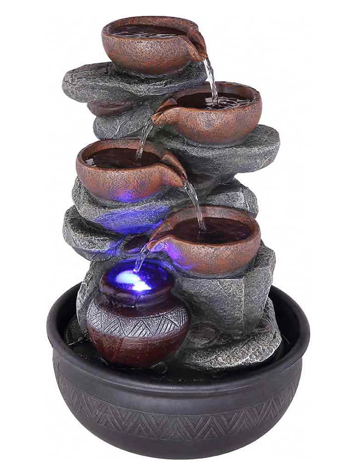 LED-Brunnen "Fontana" in Schwarz - (H)40 x Ø 25 cm
