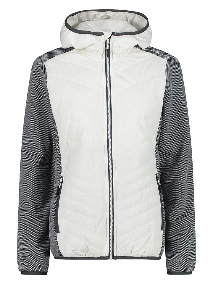 Hybridjacke in Weiß/ Grau