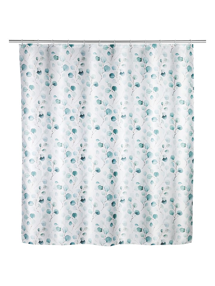 Duschvorhang "Pioppo" in Weiß/ Blau - (L)200 x (B)180 cm