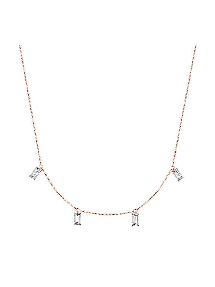 Rosévergold. Halskette mit Anhängern - (L)38